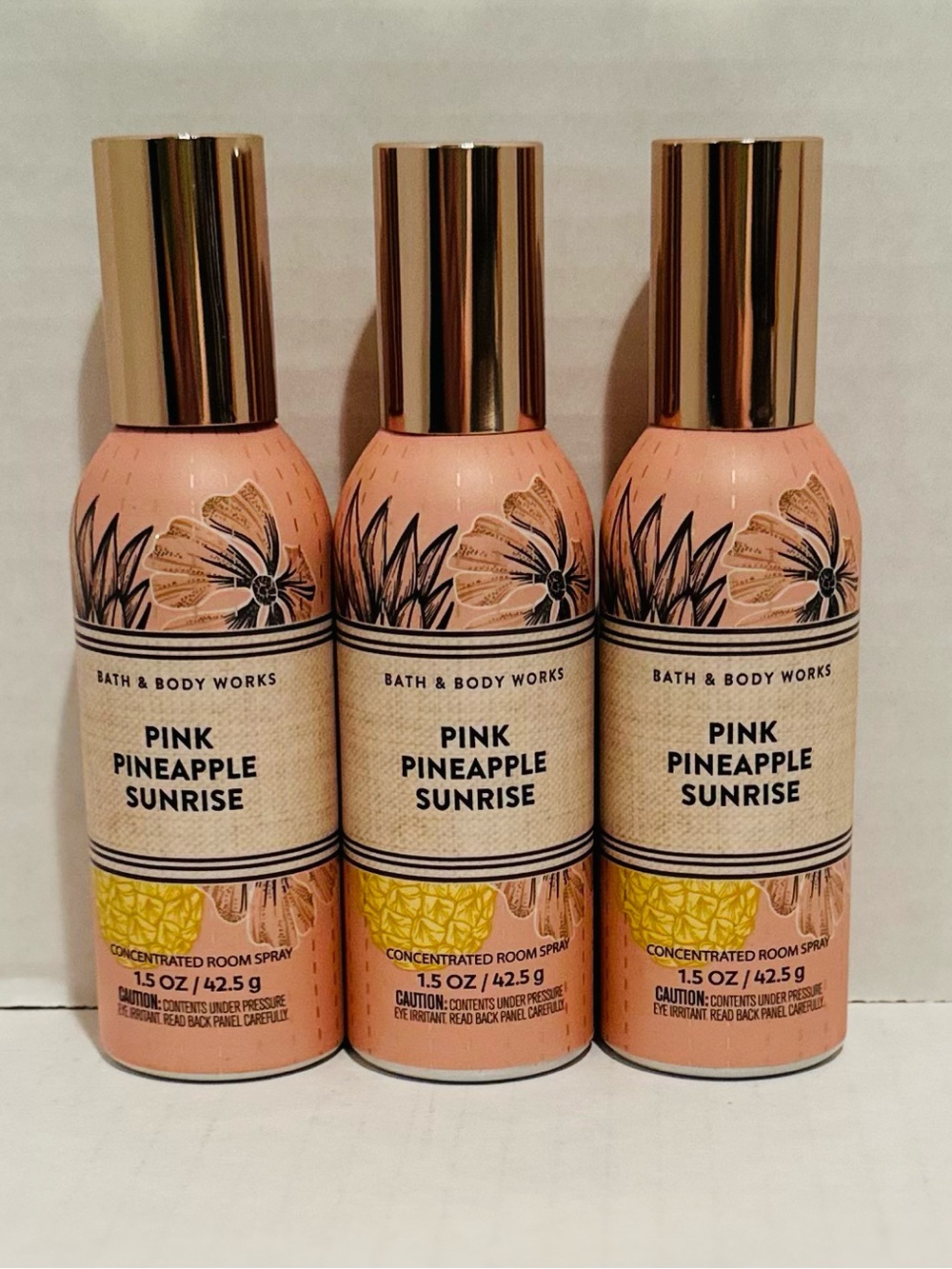 Bath & Body NEW (3) Pink Pineapple Sunrise Concentrated Room Sprays